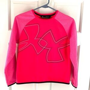 Under Armour Girls Fleece Crew Neck Sweatshirt Pink Youth Size Large Sweatshirt